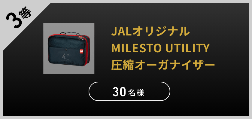 3等 JALオリジナル MILESTO UTILITY 圧縮オーガナイザー 30名様