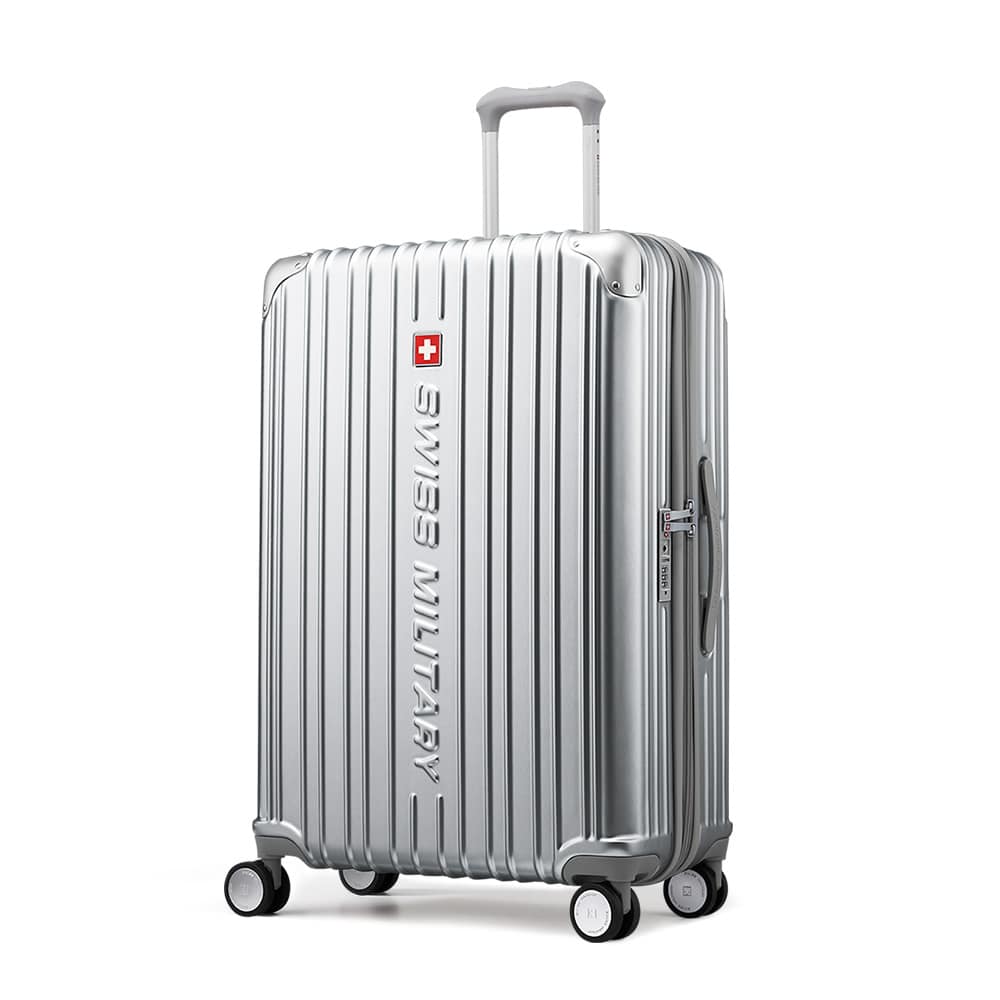 スーツケース 大型 Lサイズ 一週間以上 75cm 98L 5cm拡張 TSAロック スーツケースカバー/ネームタグ付 CYGNUS（シグナス）メタリックシルバー