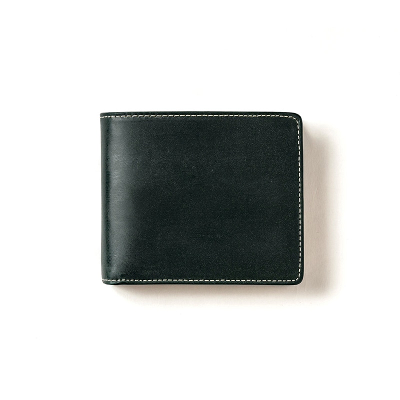 〔名入れ無料〕英国製ブライドルレザー 二つ折り財布（BRITISH GREEN）