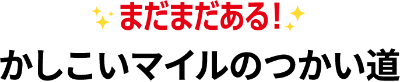 まだまだある！かしこいマイルのつかい道